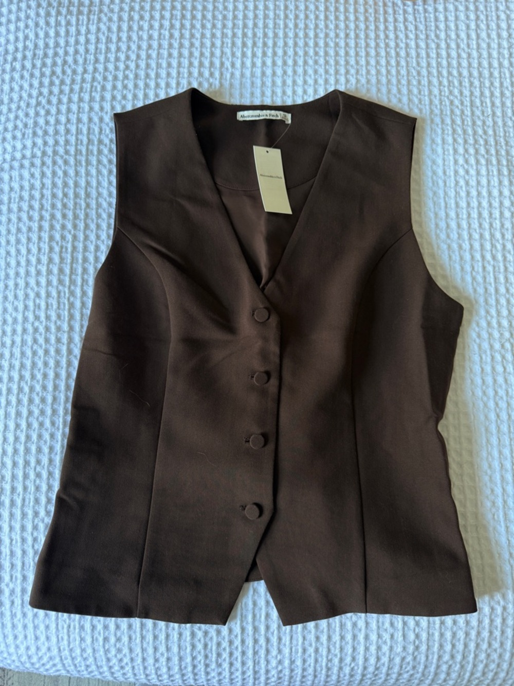 Abercrombie & Fitch Chocolate Brown V-Neck Buttoned Vest
